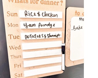Personalized Weekly Meal Planner | Acrylic Plywood Dry Erase Board