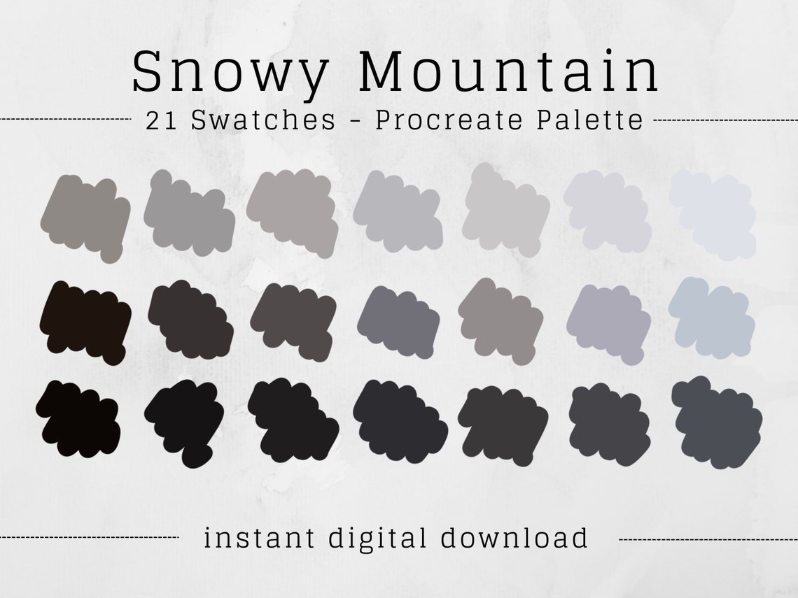 Snowy Mountain Procreate Color Palette for Brands and Artists - Etsy