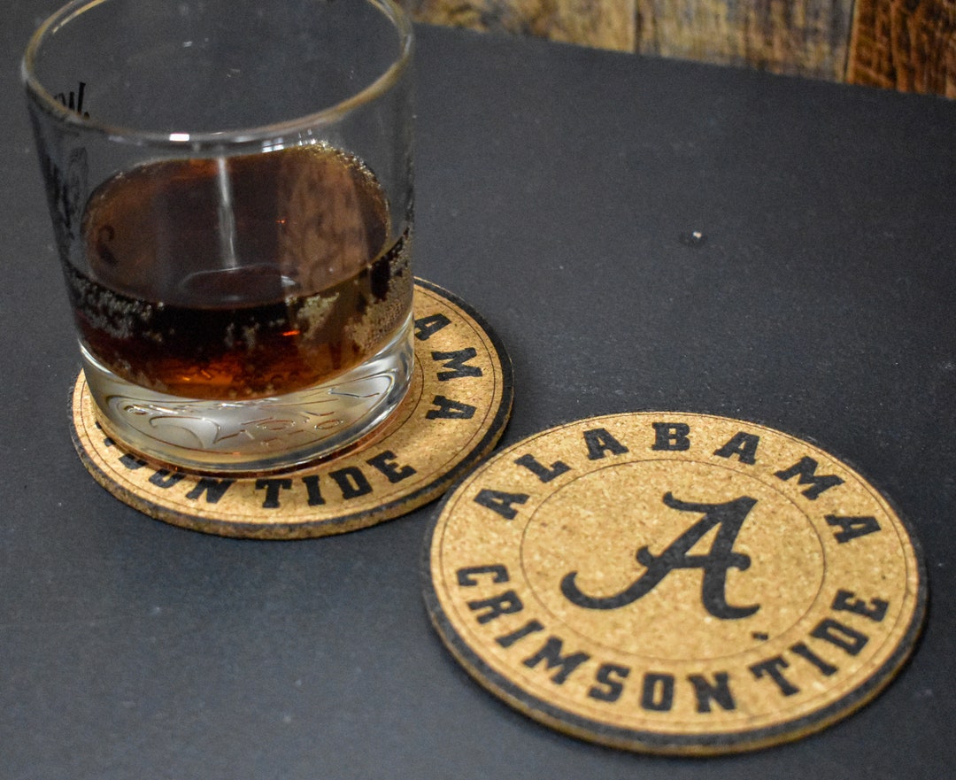 Personalized Cork Coasters Set of 5 Custom Cork Coasters Monogram