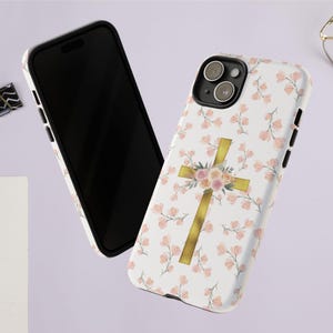 Jesus Cross Phone Case Aesthetic Christianity Christian Cross Floral Soft Era Cover fit For iPhone iPhone Pro Max 15 14 13 12 11