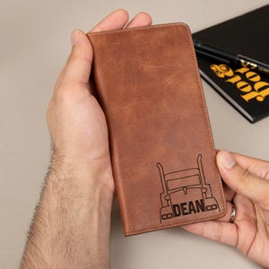 Cartera larga para camioneros • Cartera larga personalizada • Idea de regalo personalizada Camión semirremolque, Agradecimiento al conductor de camión, Regalo de Navidad Freightliner