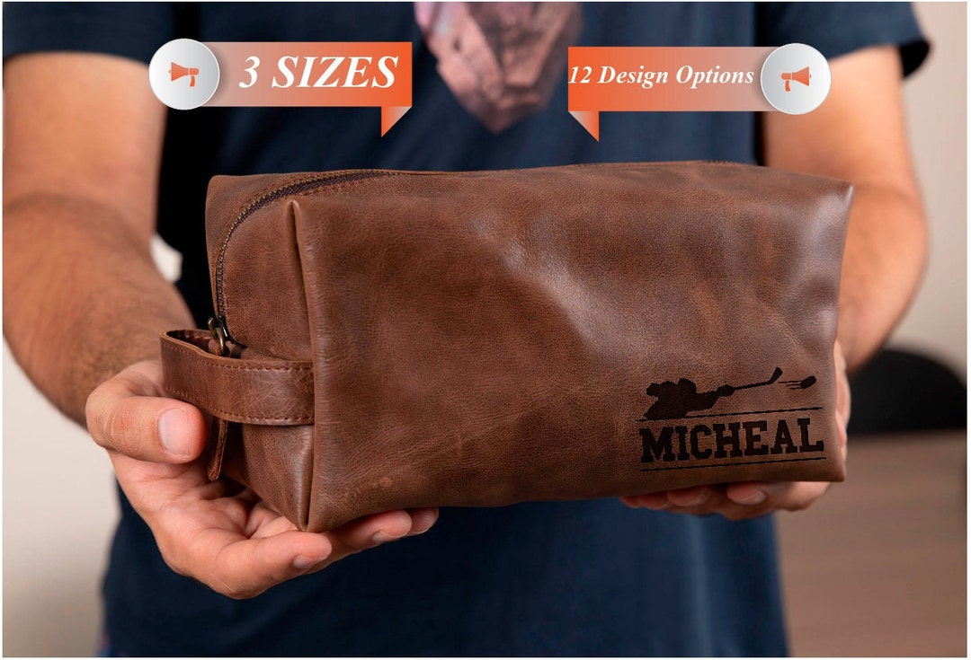 Personalized Toiletry Bag for Hockey Coaches Players Fans Son Dad