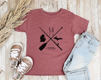 Unisex Toddler Tee with Michigan Outdoors Design, Baby Shower Idea, Gift Idea for Mom who Loves Northern Michigan, Outdoors, Mitten State
