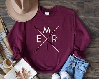 Elk Rapids Michigan Crewneck, Unisex Up North Sweatshirt, Minimalistic Great Lakes Shirt, Gift for Mitten, Nature, Boat Lover
