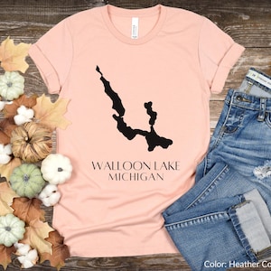 Walloon Lake Michigan Unisex Tee, Great Lakes T-Shirt, Lake House Apparel, Michigan Silhouette Shirt, Lake Lover Gift