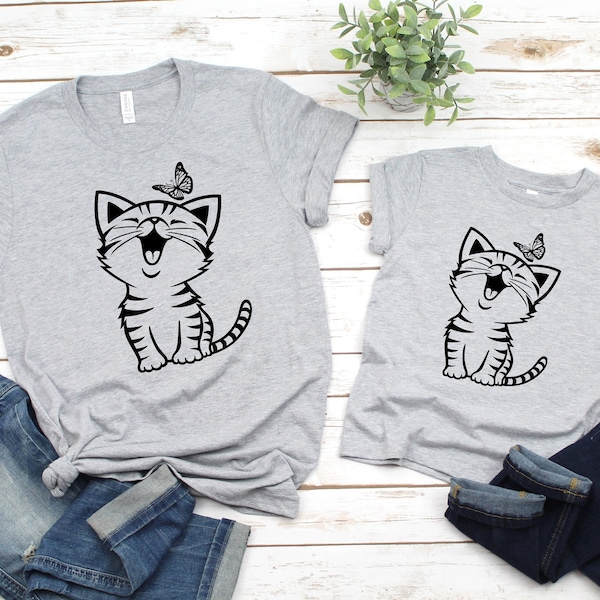 Cute Kitty Butterfly Shirt, Cat Lover Shirt