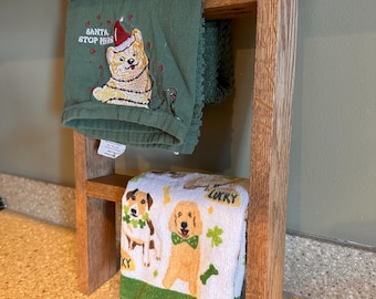 Rustic Counter-Top Towel Ladder