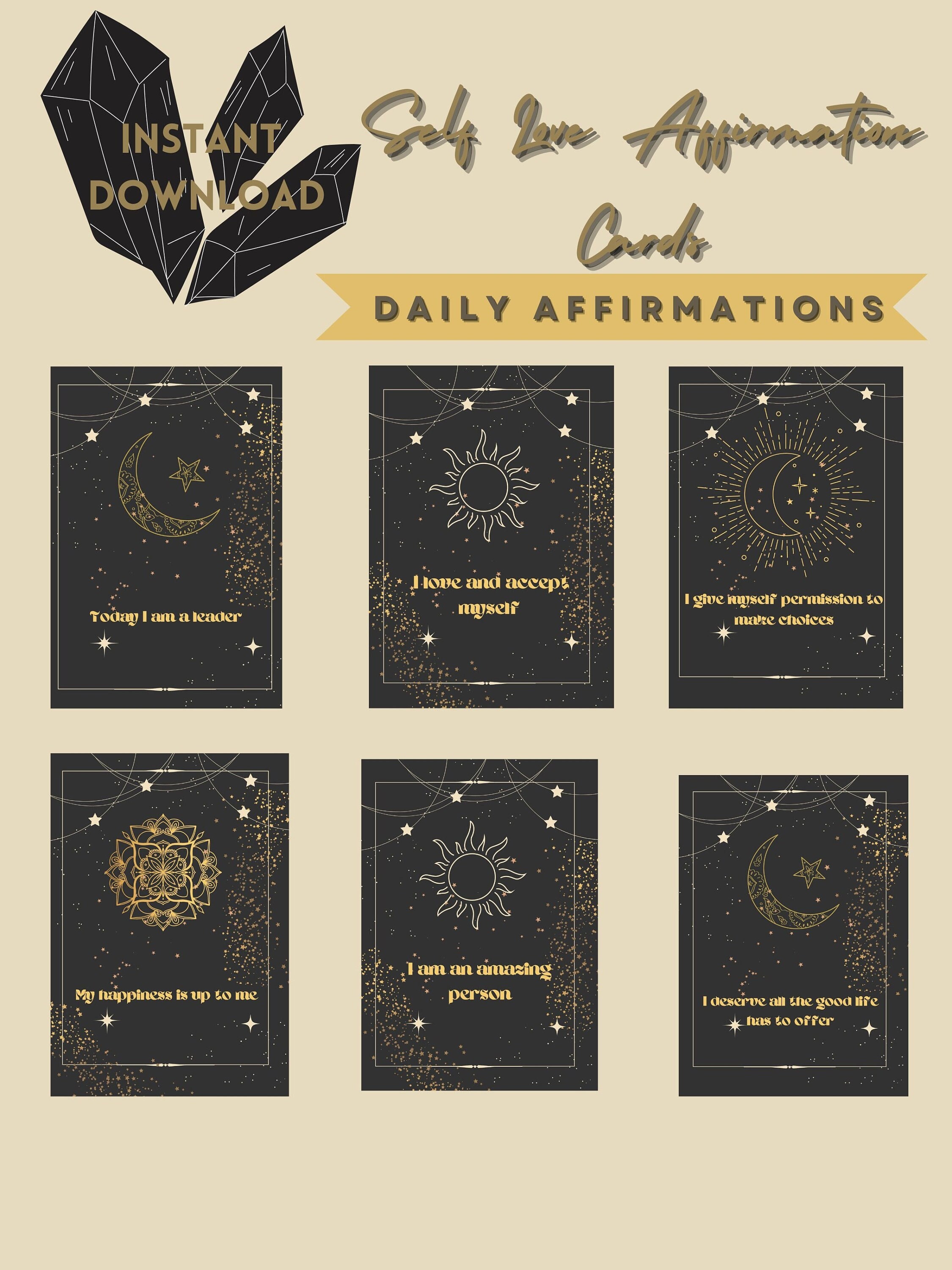 41 Affirmation Cards Printable, Positive Quote Cards, Self-love Affirmation Prints, Encouraging ...