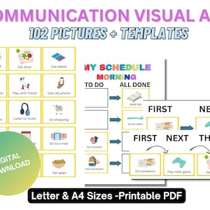 Autism Communication, Printable PECS, Special Educational, Homeschool, Autism visual cards for Kids Toddler, Nonverbal Communication, Autism