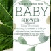 Editable Eucalyptus Baby Shower Invitation Card Template, Printable ...