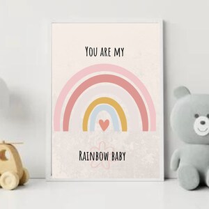 Digital Boho Rainbow Baby Nursery Wall Art Printable, Instant Download, Modern, Simple, Bohemian, Home Decor, Gender Neutral