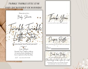 Editable Twinkle Twinkle Little Star Baby Shower Invitation - Etsy