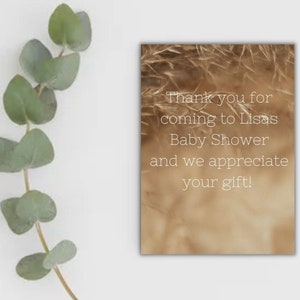 Editable, Pampas Grass, Boho Baby Shower Thank You Card Template, Printable, Instant Download, Modern, Bohemian, Simple Gender Neutral
