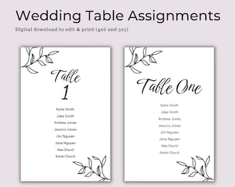Wedding Table Assignment, Seating Chart Template (Digital, Google Slides)