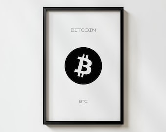 Minimal Bitcoin Crypto Logo Wall Art Poster | Enhanced Matte Museum-Quality Print