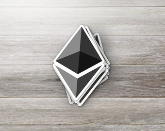 Ethereum Vinyl Sticker | Crypto Vinyl Sticker | Laptop Tablet Notebook Skateboard sticker decal | Ethereum logo | Gift for Crypto lover