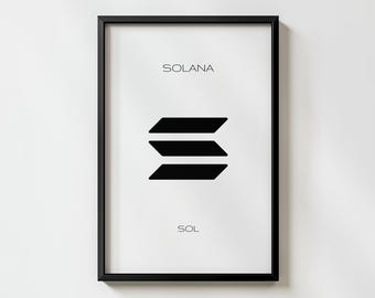 Minimal Solana Crypto Logo Wall Art Poster | Enhanced Matte Museum-Quality Print