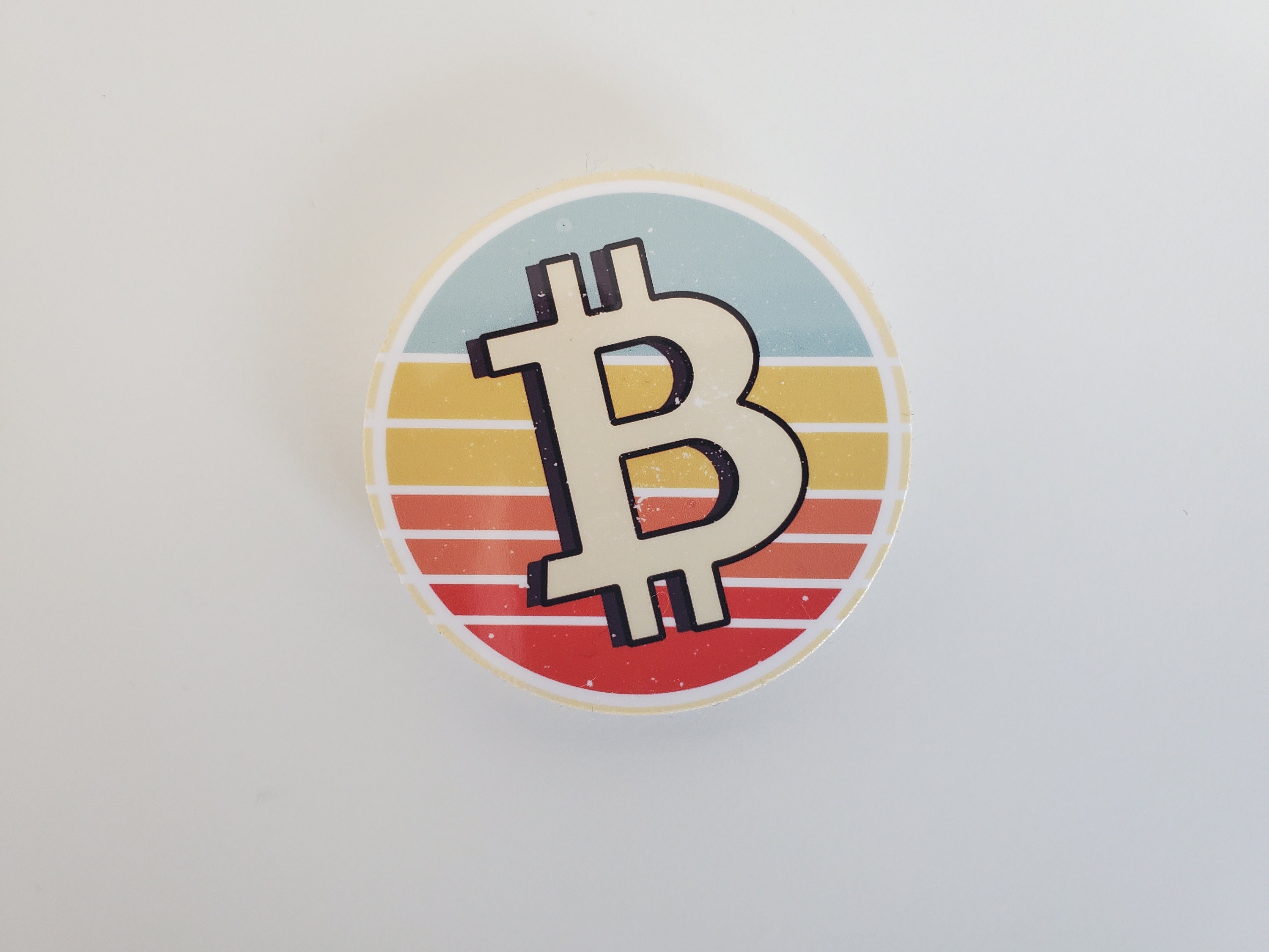 Retro Bitcoin Vinyl Sticker: Waterproof BTC Laptop Decal - Etsy