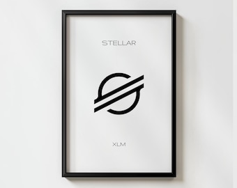 Minimal Stellar Lumens Crypto Logo Wall Art Poster | Enhanced Matte Museum-Quality Print