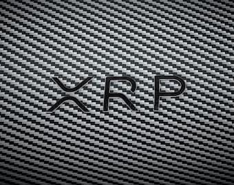 XRP Logo Carbon Fiber Vinyl Decal: Waterproof Crypto Sticker