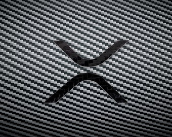 XRP Carbon Fiber Vinyl Decal: Waterproof Crypto Logo