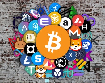 Bitcoin Vinyl Sticker | Crypto Vinyl Sticker | Laptop Tablet Notebook Skateboard sticker decal | Blockchain logo | Gift for Crypto lover.