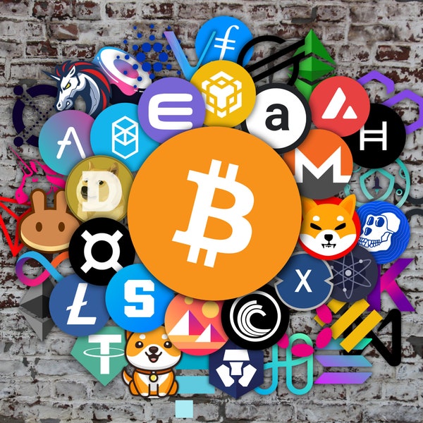 Bitcoin Vinyl Sticker | Crypto Vinyl Sticker | Laptop Tablet Notebook Skateboard sticker decal | Blockchain logo | Gift for Crypto lover.