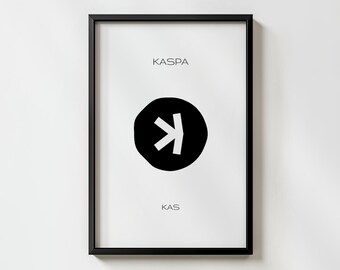 Minimal Kaspa Crypto Logo Wall Art Poster | Enhanced Matte Museum-Quality Print