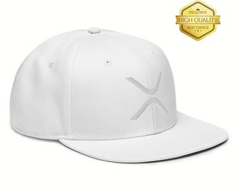 Embroidered XRP Logo Snapback Hat - Monochromatic Premium Design
