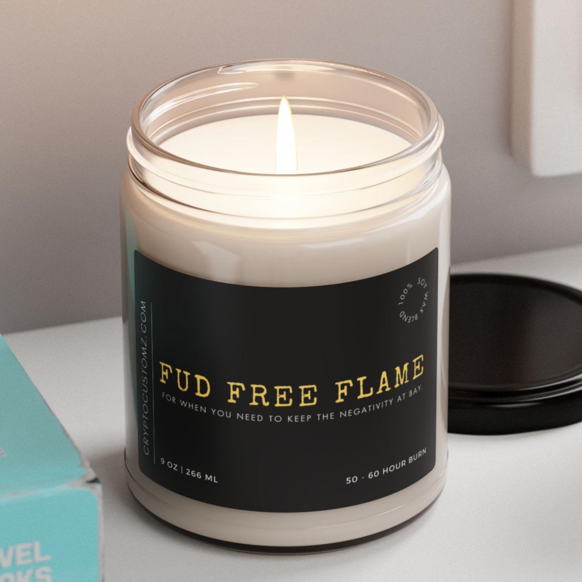 面白い暗号テーマ「Fud Free Flame」香り付きソイキャンドル、9オンス - Etsy 日本