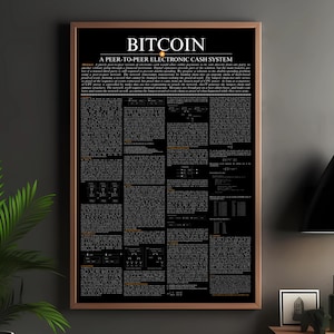Bitcoin Whitepaper Poster | Verbesserter Mattdruck in Museumsqualität