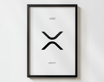 Minimal XRP Crypto Logo Wall Art Poster | Enhanced Matte Museum-Quality Print