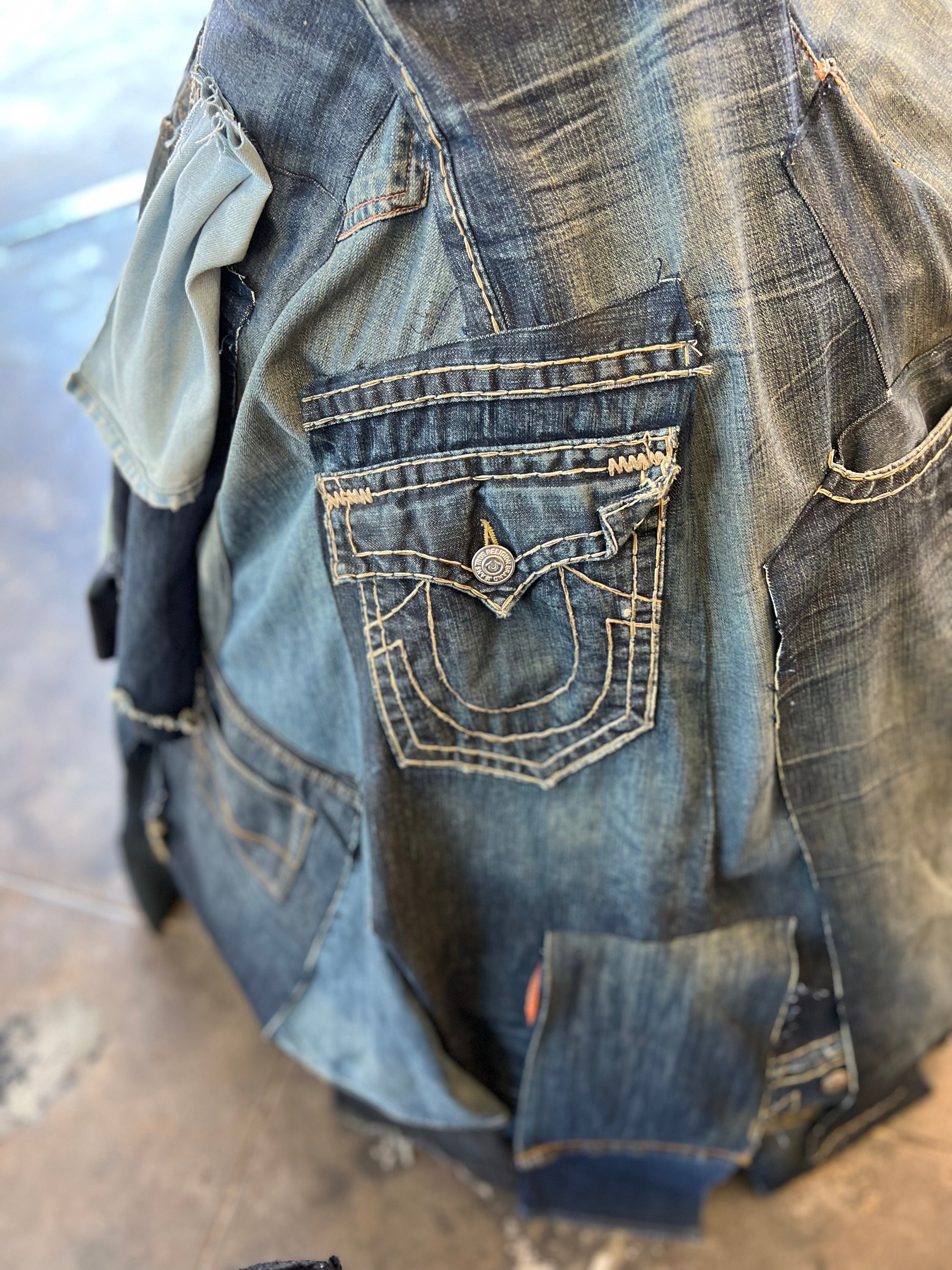 Vintage Distressed Patchwork Skirt (M)