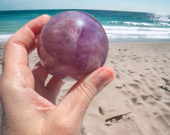 Purple Fluorite Crystal Sphere - Very Flashy