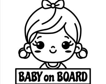 Sticker baby aan boord meisje