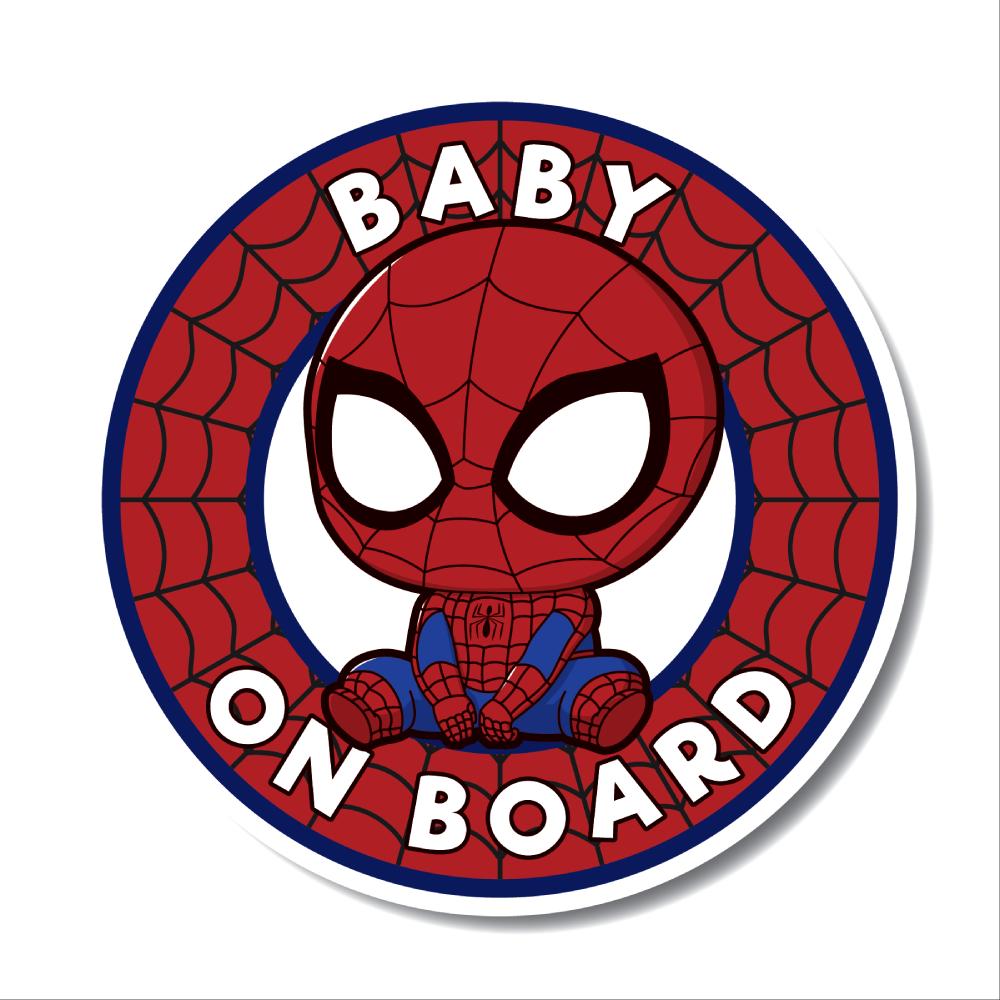 Autocollant Bébé à Bord Voiture - Design Superhéros Spider - Résistant UV Et Waterproof - Facile à Coller