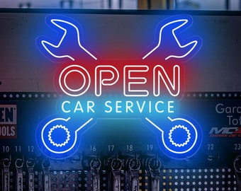 Garage Open Neon Sign, Open Sign For Garage, Neon Open Signs For Garage , Neon Garage Signs, Garage Store Logo Sign, Custom Open Neon Sign
