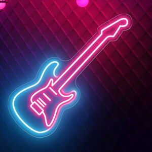Custom Guitar Sign, Guitar Neon Sign, Electric Guitar, Guitar Gifts, Guitar Band Room Sign, LED Neon Sign, Music Lover Gift, Guitarist Gifts