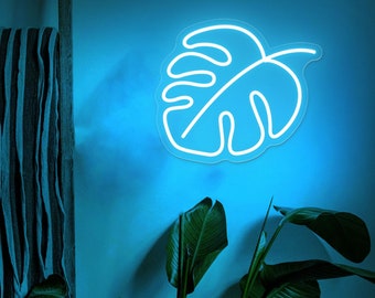 Monstera Leaf LED Neon Sign, Green Leaf Neon Sign, Plant Neon Sign, Neon Monstera, Green Aesthetic Neon Sign, Bedroom Neon Sign, Green Lover