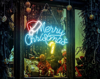 クリスマスツリー LED ネオンサイン：アクリル製お祝いデコレーション