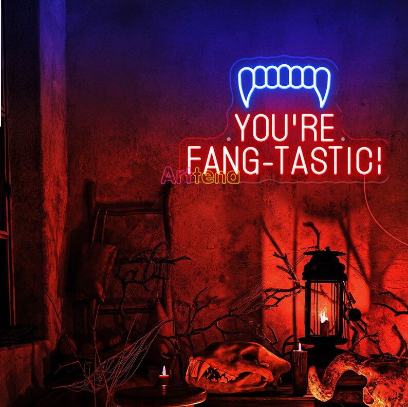 You Fang-tastic Neon Sign, Horror Teeth Neon Sign, Custom Neon Sign ...