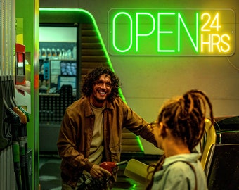Open 24h neon sign, open neon signage, bar open neon sign, neon open sign for sale, Custom Business Bar Night & Shop Restaurant Light