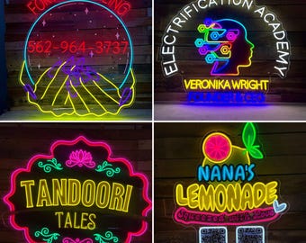 Custom Business Logo LED Neon Sign, Personalized Company Wall Decor, Storefront Light, Office Sign, Salon Decor, Restaurant Display