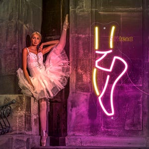Custom Ballerina Shoes Neon Sign, Personalized Ballet Shoes Led Neon, Ballet Club Wall Art, Ballet Room Neon, Custom Name Ballet-Dancer Gift