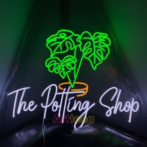 Custom Plant Neon Sign Plant Lover Tree Neon light Monstera Neon Sign Custom Text Sign Logo sign Mother&#39;s day gift Leaf light tropical Sign