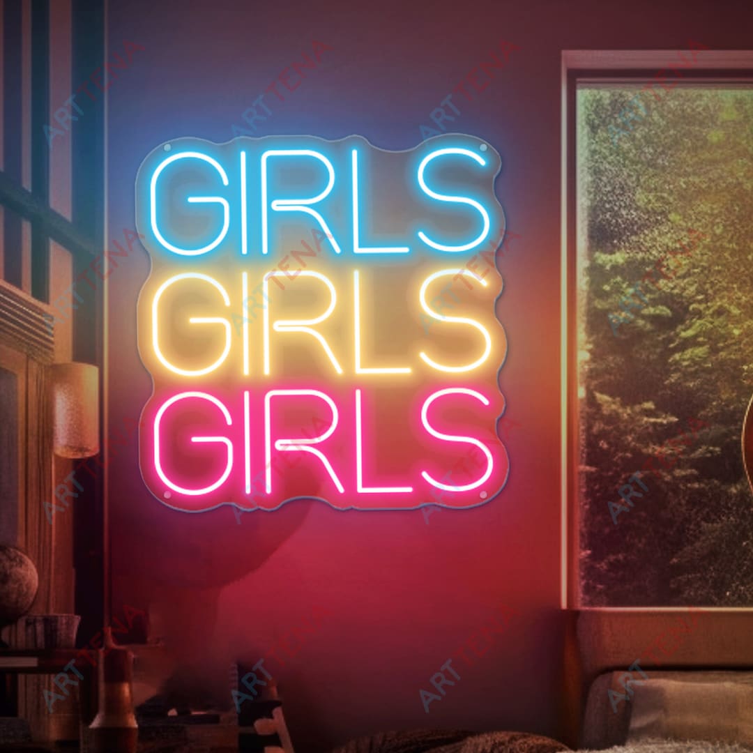 Custom Neon Sign, Girls Girls Girls Neon Sign, Neon Sign for Girls ...