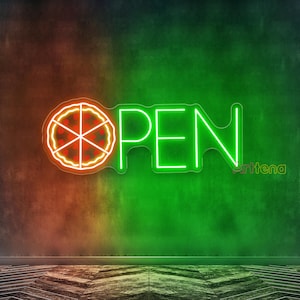 Pizza Neon Sign Open Pizza led sign Pizza Decor Wall Decor Wall Sign, Neon Lights Neon sign bedroom, Led neon sign Neon light sign for wall