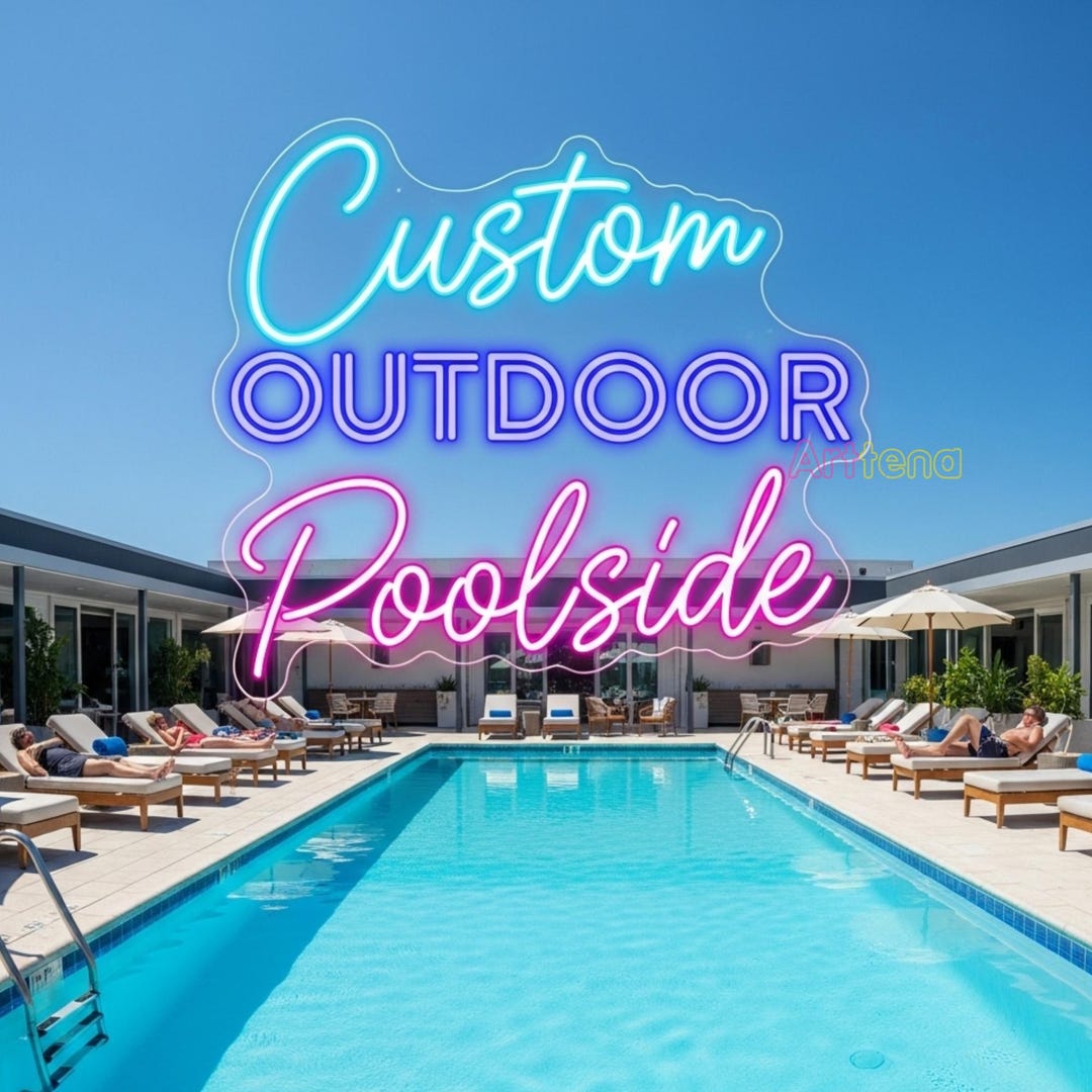 Custom Waterproof Poolside Sign Custom Neon LED Sign Pool Bar Decor ...