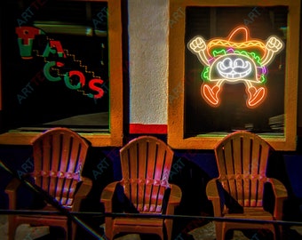 Custom Neon Sign - Tacos Open - Mexicaans decor voor voedselnachtlampje, keuken, koffiebar en restaurant, gepersonaliseerd wanddecor, Taco Lover