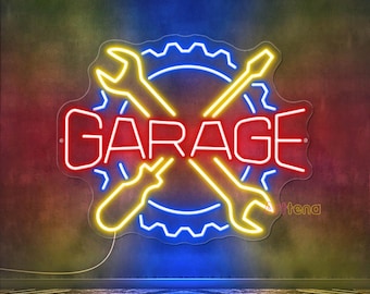 Custom Garage Neon Sign, Auto Shop Decor, Personalized Gift